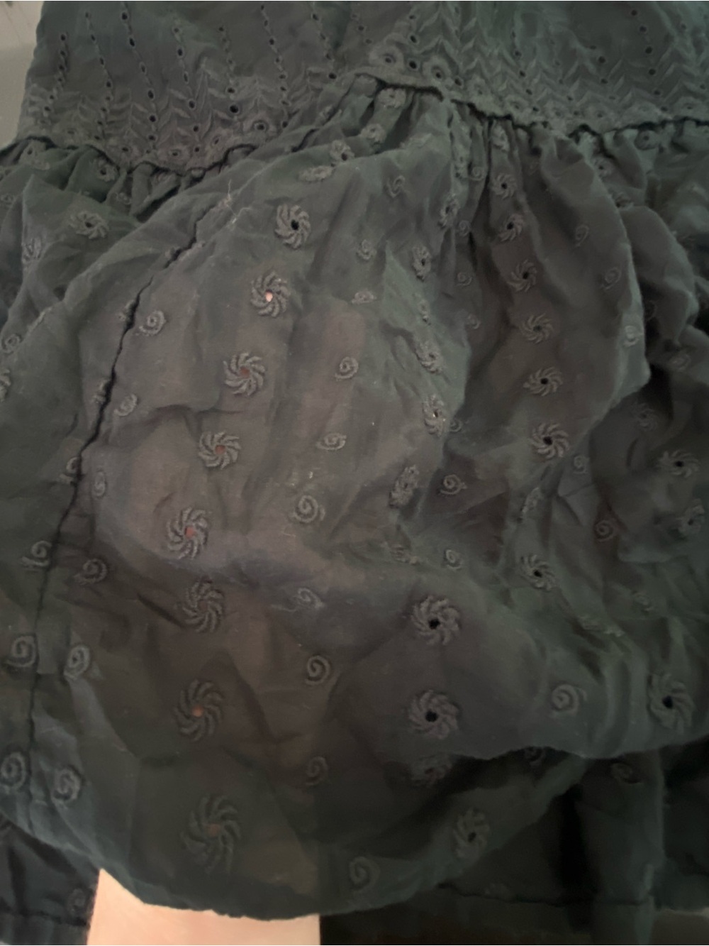 J. Crew Black Sorrento Dress Tiered Ruffled Eyelet Cotton Voile Cami Maxi M 6-8 - Picture 7 of 13